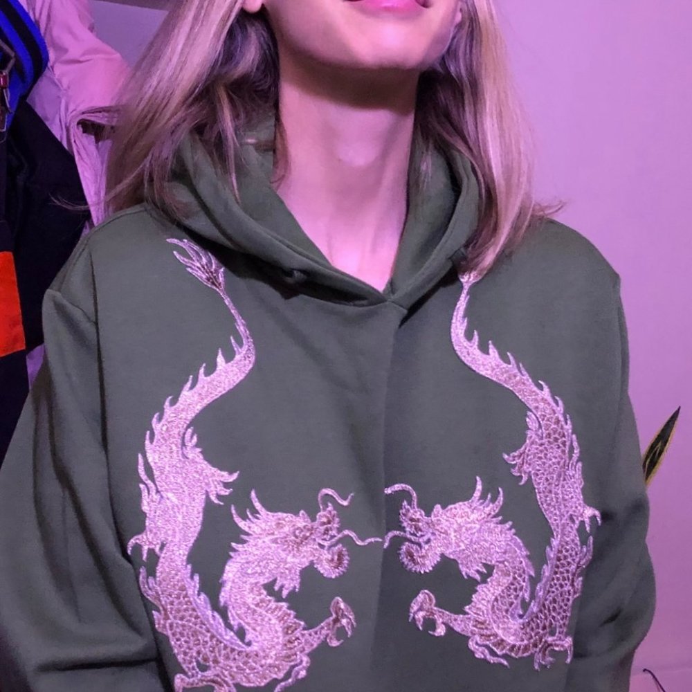 Organic Hoodie "Double Dragon"